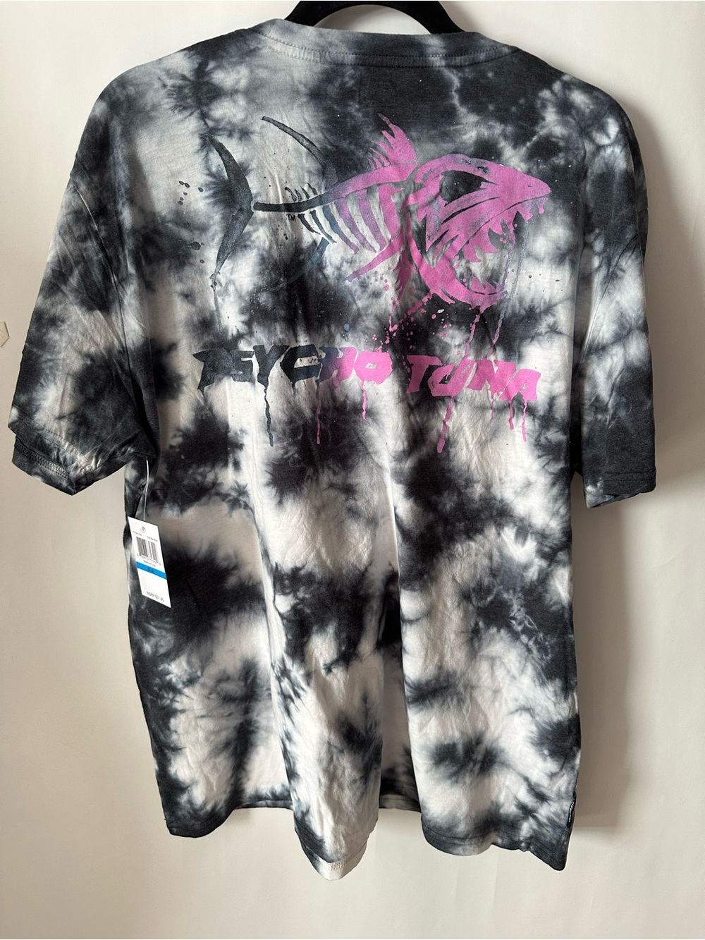 Psycho Tuna Watercolor Tie-Dye Graphic Tee - Black, White & Pink/Purple - Picture 3 of 8